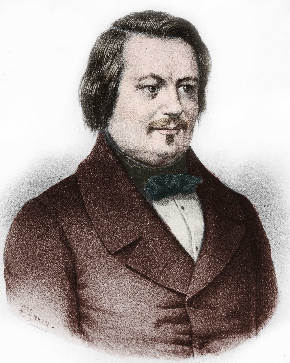 Portrett av Honore de Balzac (1799-1850), fransk forfatter. av French School