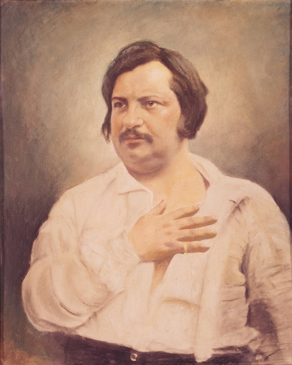 Portrett av Honore de Balzac (1799-1850) etter en daguerreotypi av French School