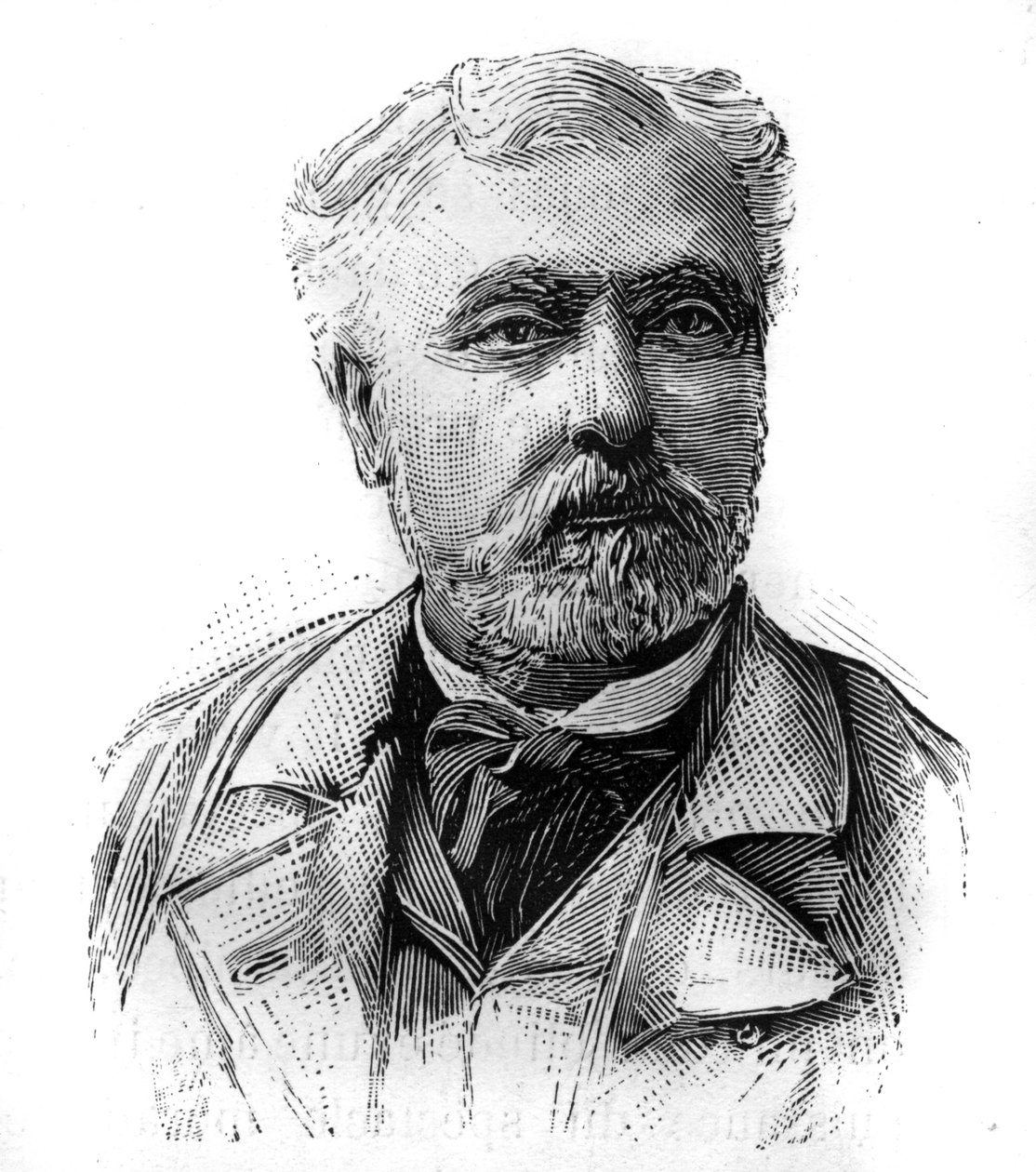 Portrett av Hyacinthe Laurent Theophile Aube (1826-1890), fransk admiral og politiker. Gravering i ""The Illustrated World"", 16. januar av French School
