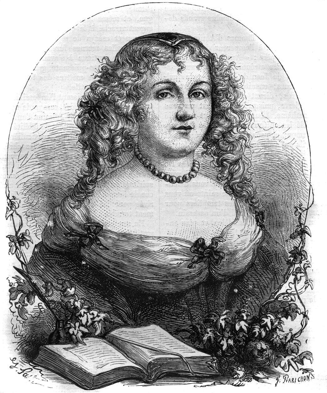 Portrait of Isabel II of Jerusalem (Yolande de Brienne), Queen of Jerusalem (1212-1228) and wife of Frederic II of the Holy Empire. Engraving in “” History of the Popes (...) Crimes of the Queen King and Emperors through the centuries” by Maurice Lachatre av French School