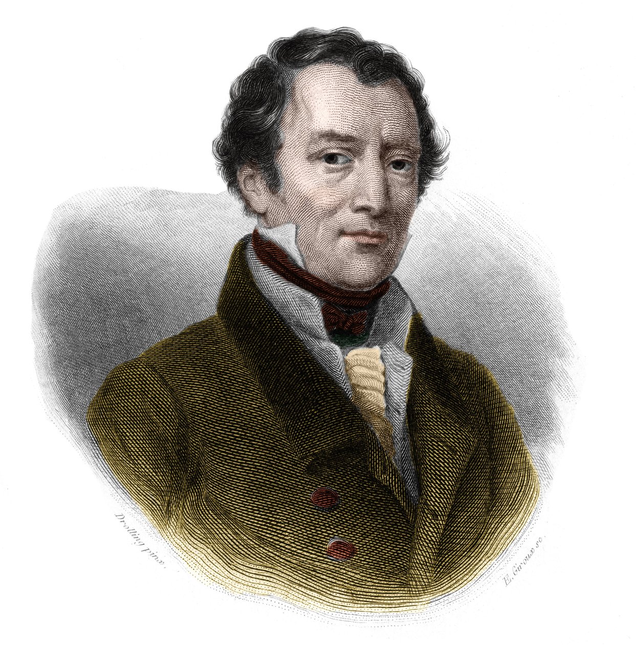 Portrett av Jacques-Antoine (Jacques Antoine) Manuel (1775-1827), fransk advokat og politiker. i "" Book of Speakers" av Louis de Cormenin Timon. 1842. Privat samling. av French School
