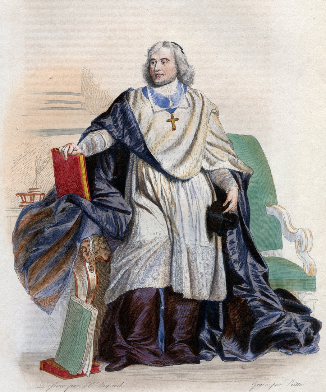 Portrett av Jacques Benigne Bossuet (1627-1704), fransk biskop og teolog. av French School