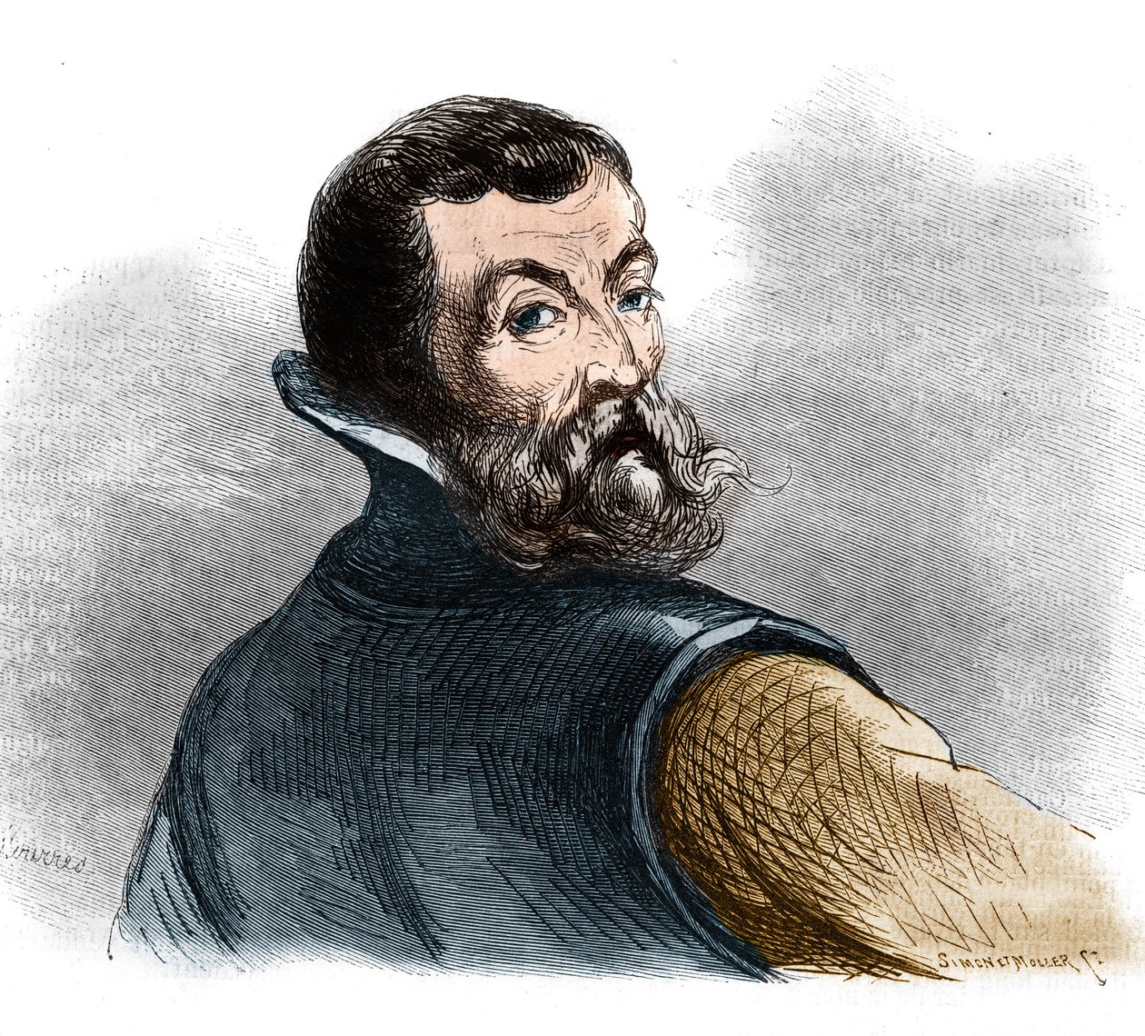 Portrait of Jacques Cartier (1491-1557), French navigator and explorer. av French School