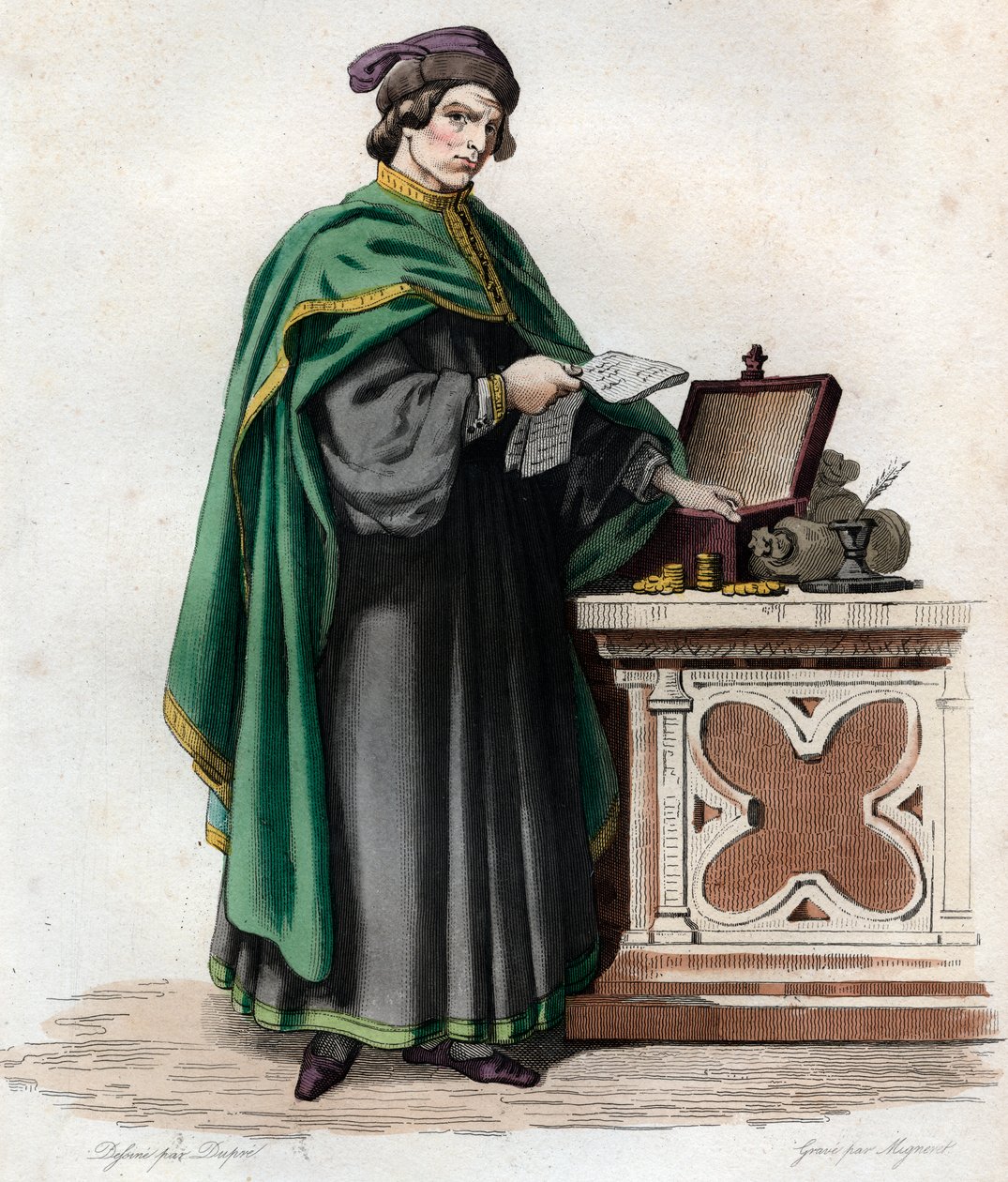 Portrett av Jacques Coeur (1395-1456), fransk kjøpmann. av French School