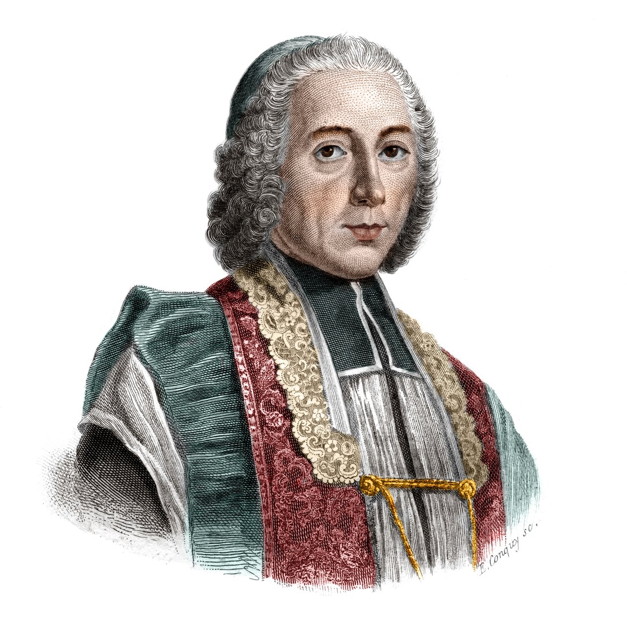 Portrett av Jacques Denis Cochin (1726-1783) grunnlegger av Hopital Saint-Jacques. av French School