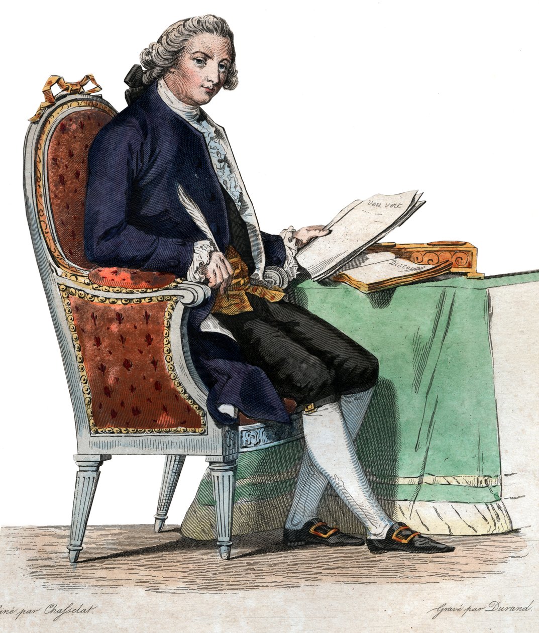 Portrett av Jean-Baptiste-Louis Gresset (1709-1777), fransk poet og dramatiker. av French School
