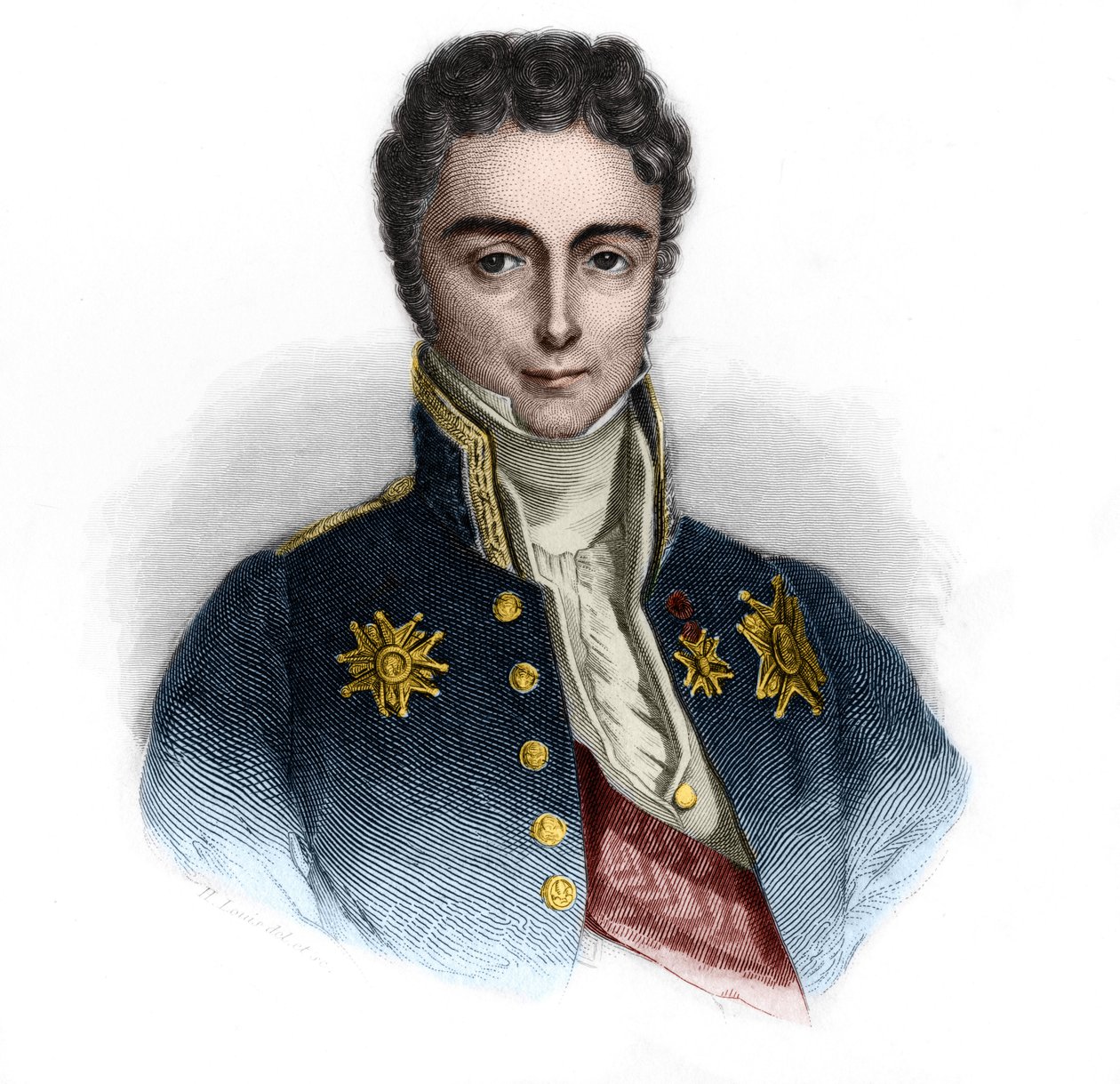 Portrait of Jean-Baptiste (Jean Baptiste) Sylvere Gay, Viscount of Martignac (1778Ð1832), French statesman. in “” LIBRE DES SPORERS”” by Louis de Cormenin Timon. 1842. Private collection. av French School