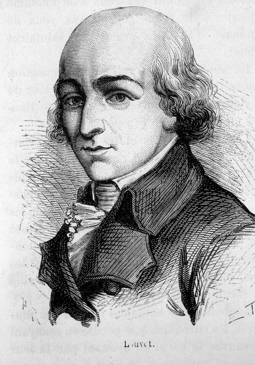 Portrett av Jean-Baptiste Louvet de Couvray (1760 - 1797) - i "" The History of France"" av Henri Martin av French School