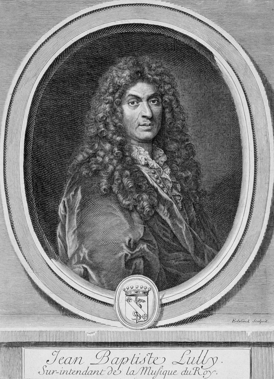 Portrett av Jean-Baptiste Lully (1632-87) av French School