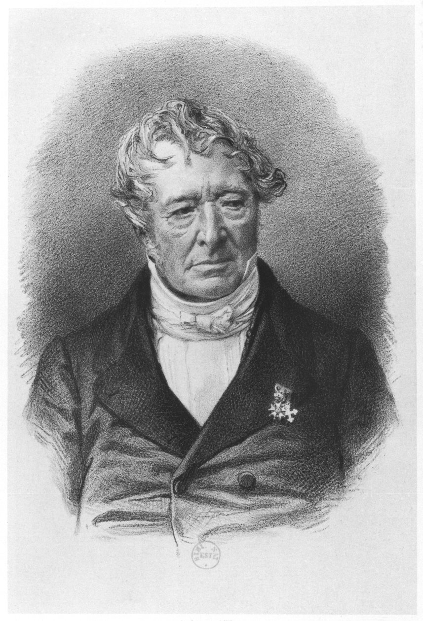 Portrett av Jean-Jacques Champollion (1778-1867) kalt Champollion-Figeac, trykt av Lemercier & Co av French School