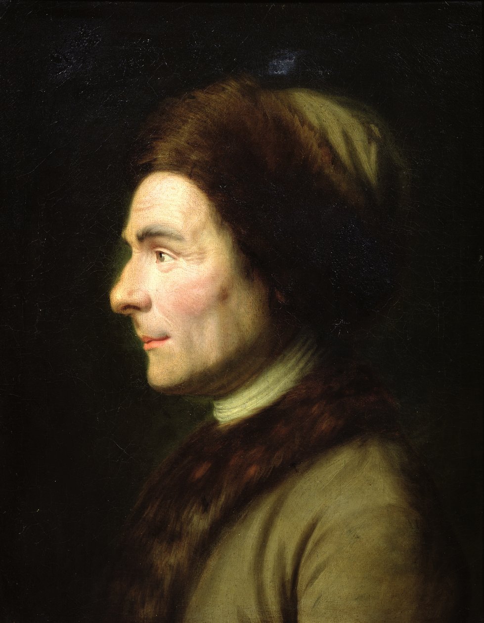 Portrett av Jean-Jacques Rousseau (1712-78) av French School