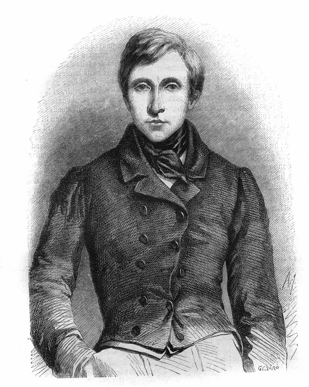 Portrett av Jean Auguste Pelage Brizeux (1803-1858), fransk poet. av French School