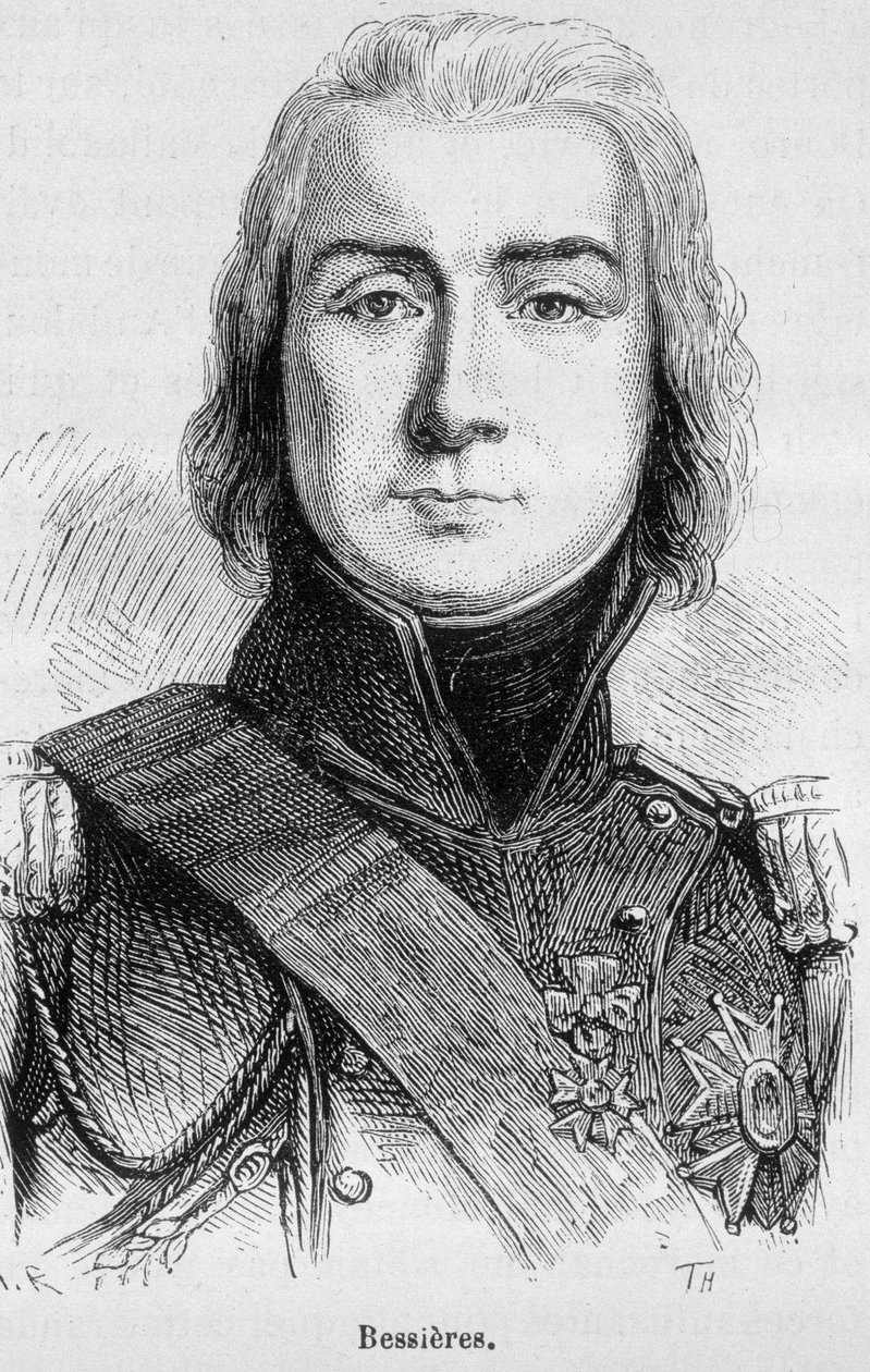 Portrett av Jean Baptiste Bessières, hertug av Istria, marskalk av Frankrike (1768 - 1813), drept på tampen av slaget ved L¿tzen - i "The History of France" av Henri Martin av French School