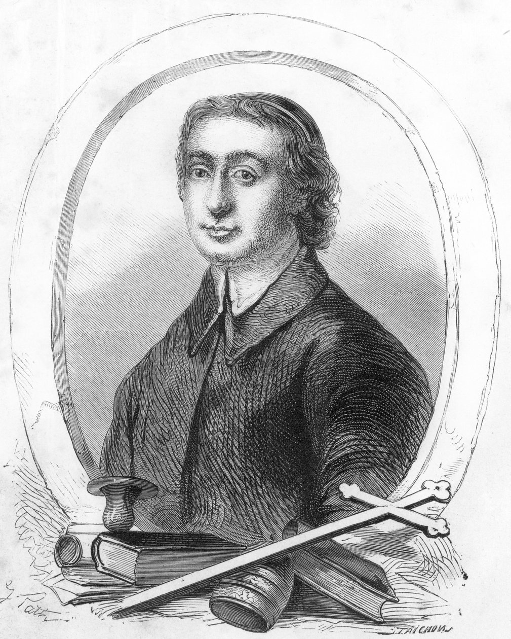 Portrett av Jean Baptiste Massillon (1663-1742) (gravering) av French School