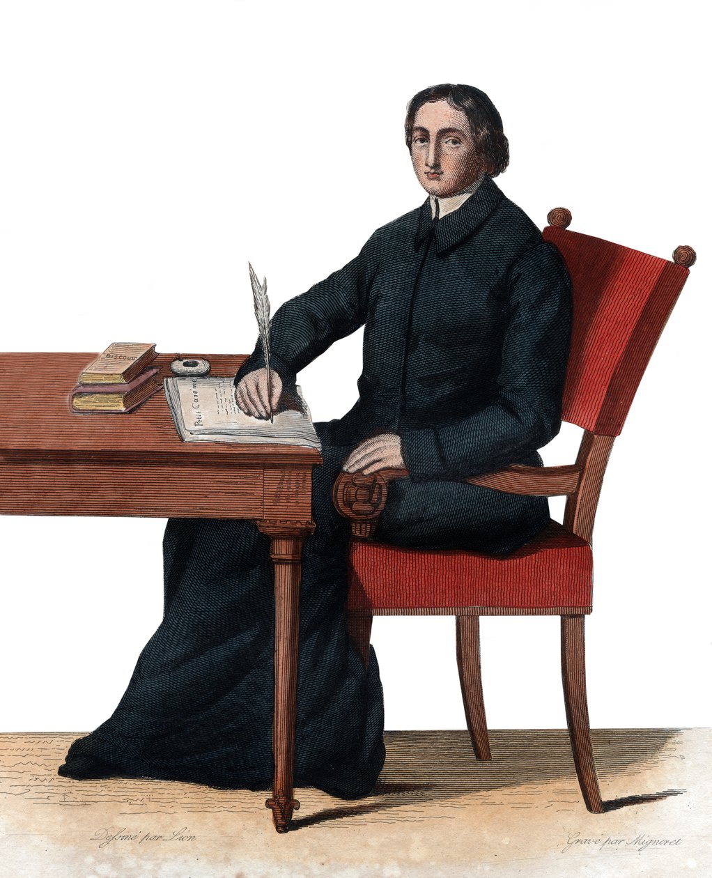 Portrett av Jean Baptiste Massillon (1663-1742), fransk katolsk biskop og predikant, biskop av Clermont. av French School