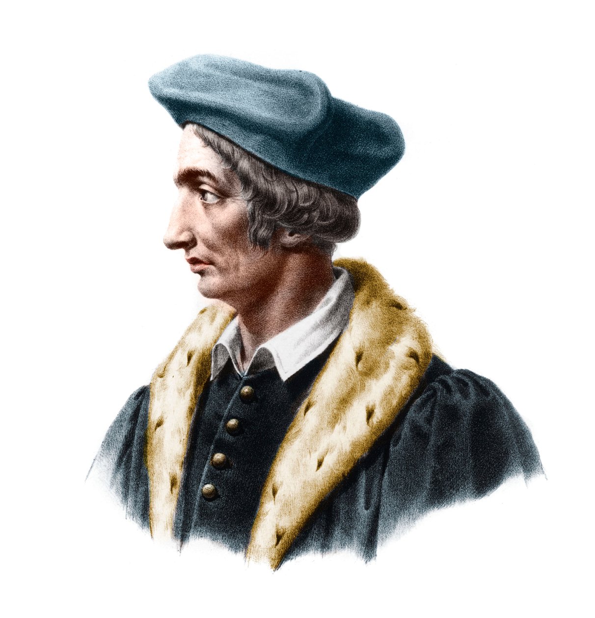 Portrett av Jean Fernel (1497-1558), fransk lege, astronom og matematiker. av French School