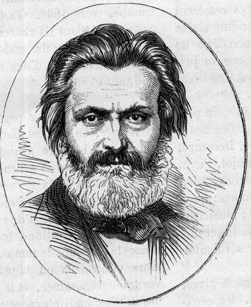 Portrett av Jean Francois Soitoux (1816-1891), fransk billedhugger. Gravering i "" Le Monde Illustré"" nr. 890 av 2. mai 1874. av French School