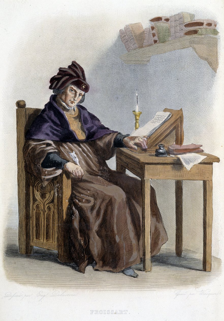 Portrett av Jean Froissart (1337-1404) i «Den franske Plutarch», Editions Mennechet av French School