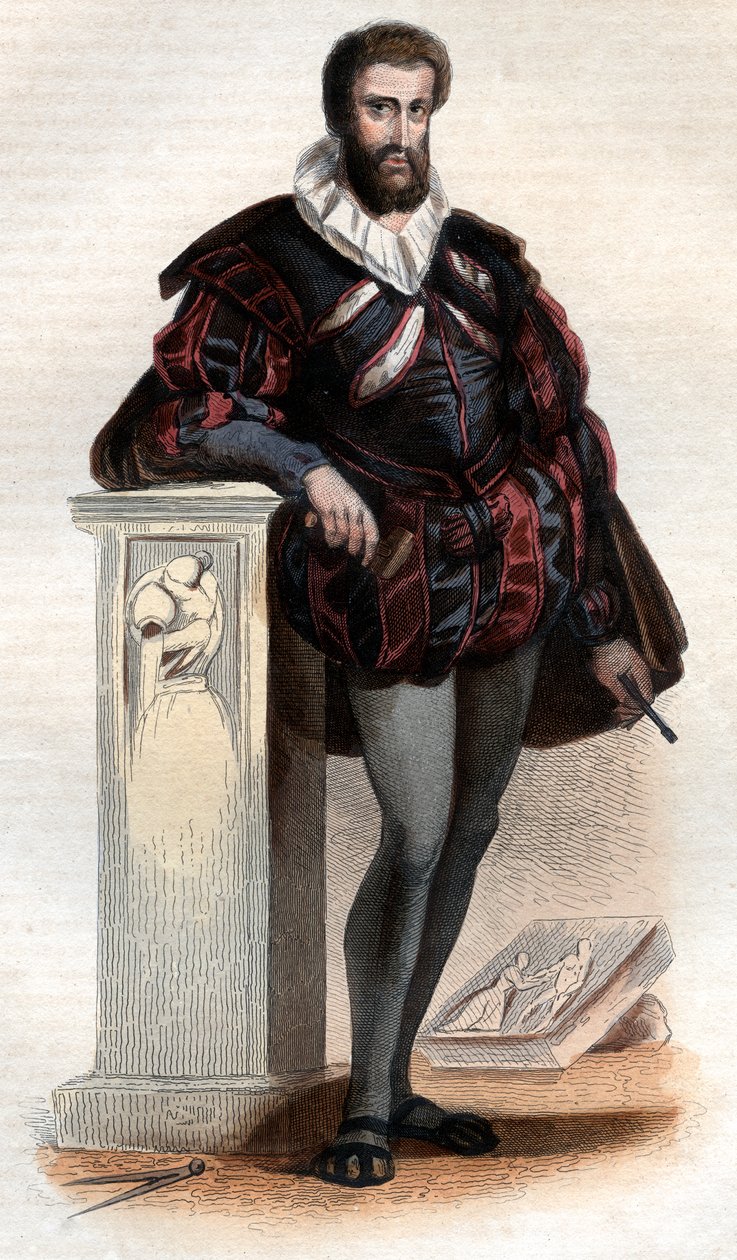 Portrett av Jean Goujon (1510-c.1566), fransk billedhugger og arkitekt. av French School