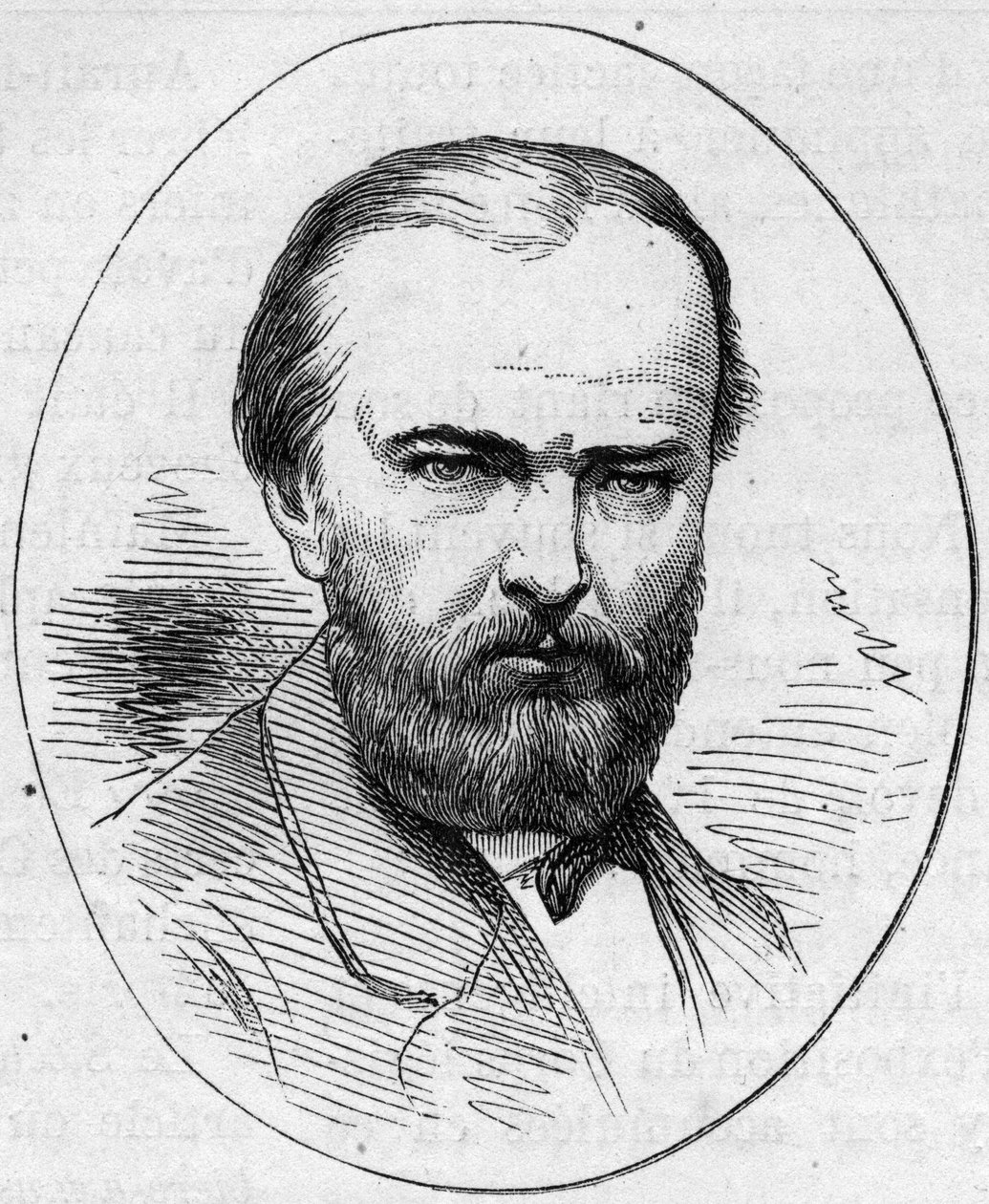 Portrett av Jean Jacques Henner (1829-1905), fransk maler. Gravering i "" Le Monde Illustré"" nr. 890 av 2. mai 1874. av French School