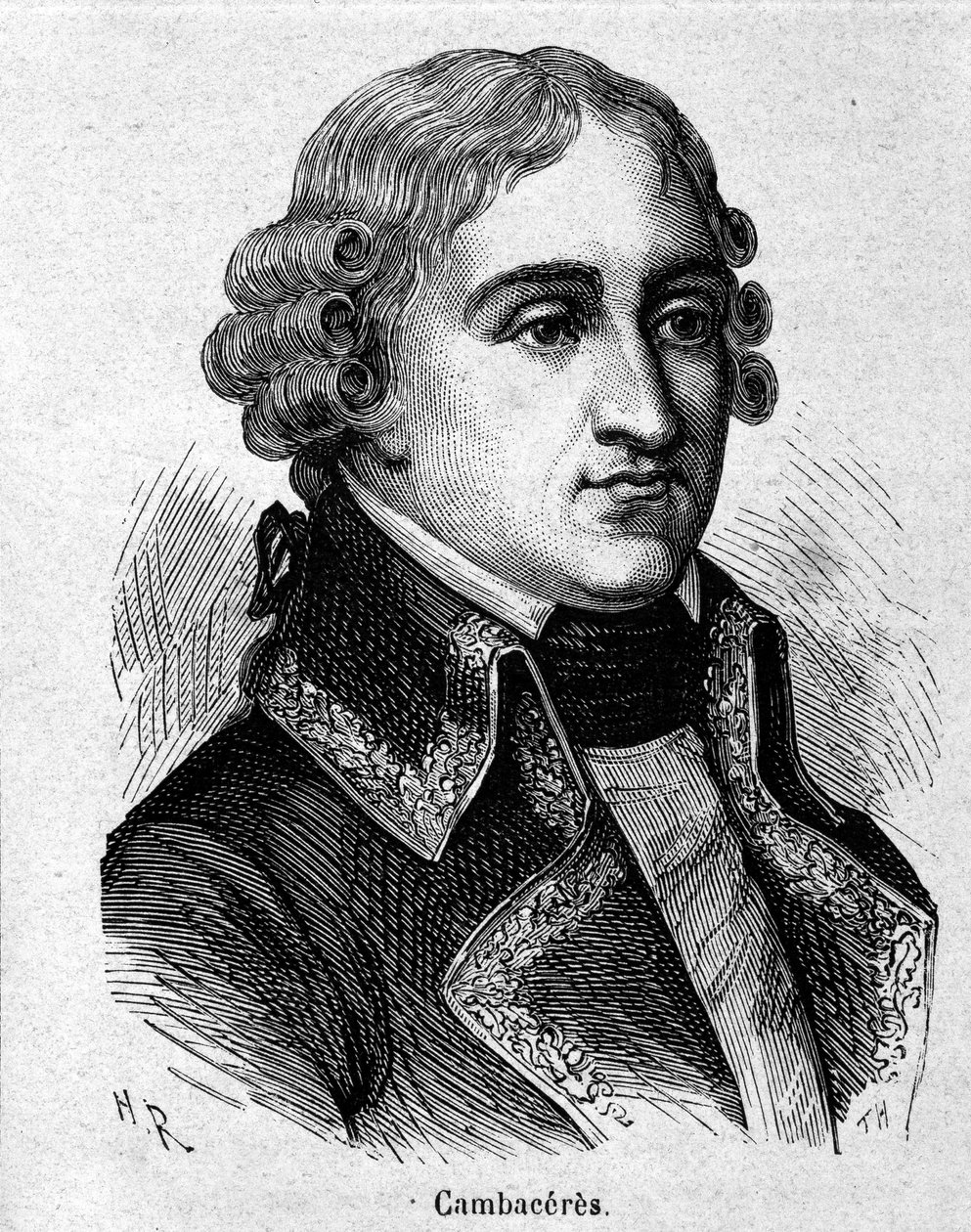 Portrett av Jean Jacques Régis de Cambacérès, hertug av Parma, fransk jurist og politiker (1753-1824) - gravering - i "" L