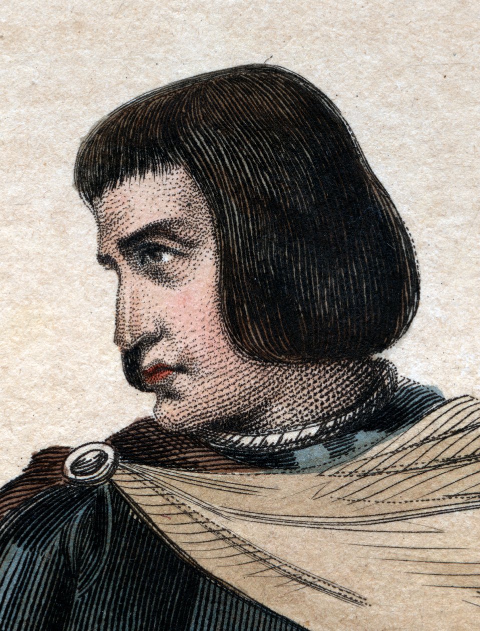 Portrett av Jean Juvenal (Jouvenel) des Ursins (1360-1431), fransk dommer. av French School