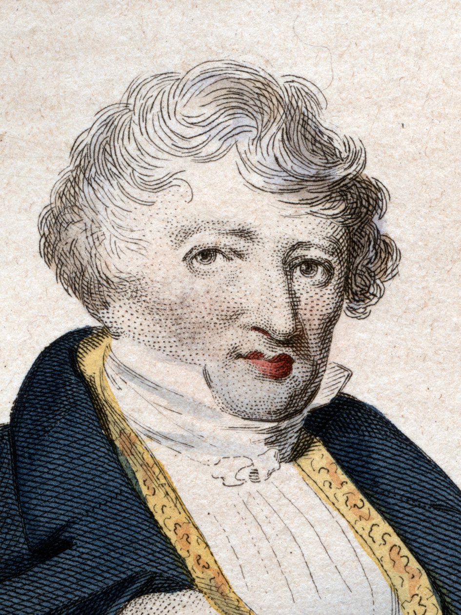 Portrett av Jean Leopold Nicolas Frederic Cuvier kjent som Georges Cuvier (1769-1832), fransk naturforsker og zoolog. av French School