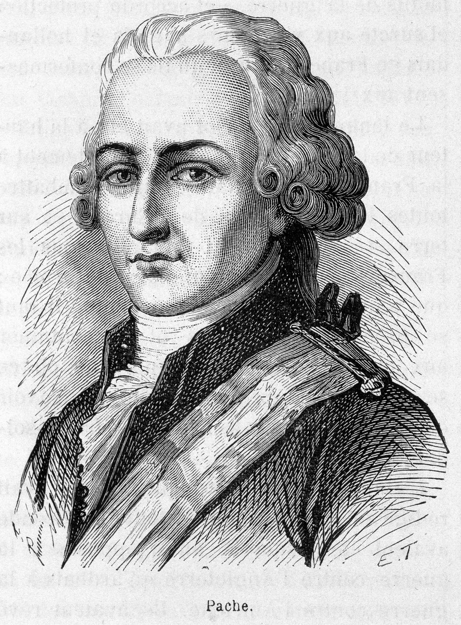 Portrett av Jean Nicolas Pache (1746-1823), fransk politiker som graverte på offentlige monumenter mottoet til Den franske republikk: "Liberté, Egalité Fraternité"" - gravering av French School