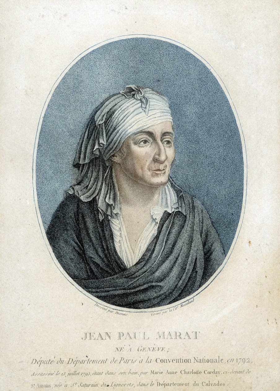 Portrett av Jean Paul Marat (1743-1793), fransk lege, publisist og politiker av French School