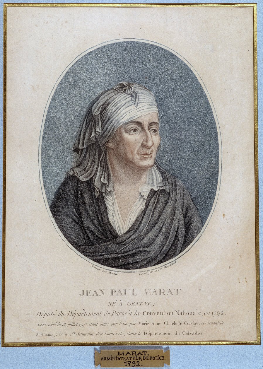 Portrett av Jean Paul Marat (1743-1793), fransk lege, publisist og politiker av French School