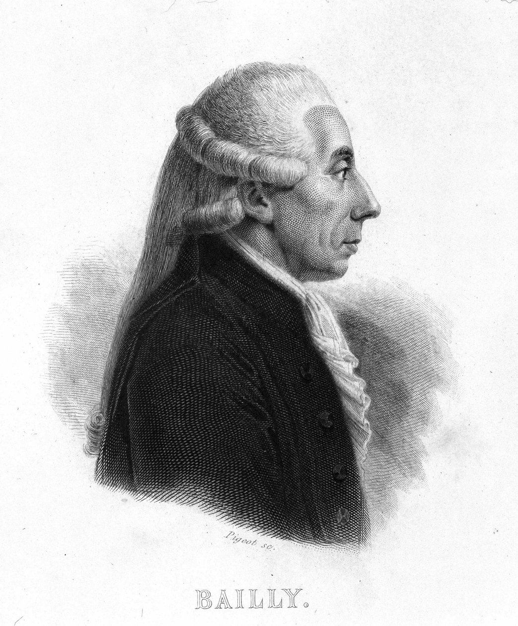 Portrett av Jean Sylvain Bailly (1736 - 1793) - i "" Revolution francaise"" av Thiers. 1800-tallet av French School