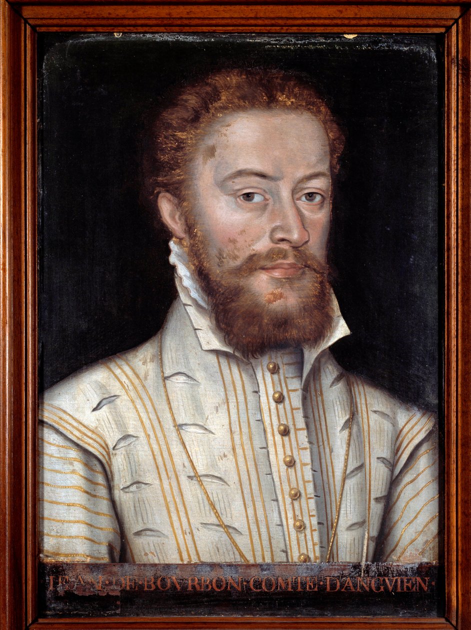 Portrett av Jean de Bourbon Vendome, greve av Soissons og Enghien (1528-1557). Anonymt fransk maleri av French School