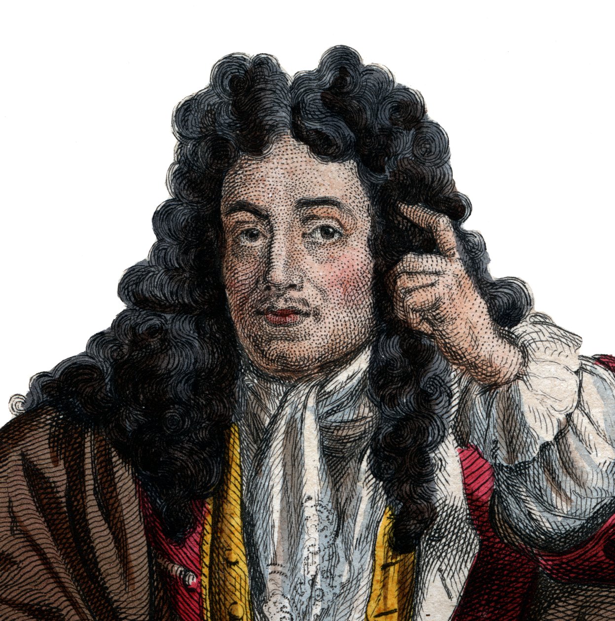 Portrett av Jean de La Bruyere (Labruyere) (1645-1696), fransk essayist og moralist. av French School