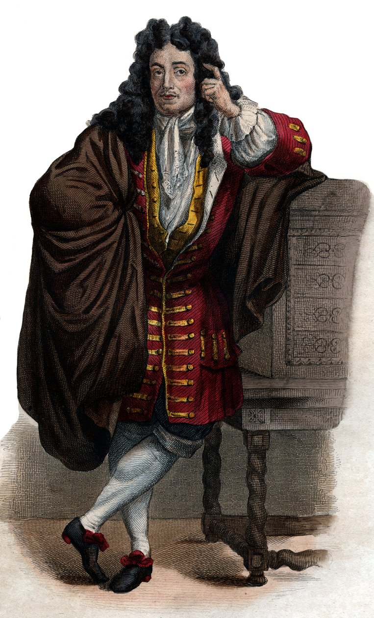 Portrett av Jean de La Bruyere (Labruyere) (1645-1696), fransk essayist og moralist. av French School