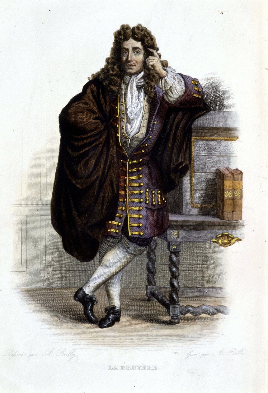 Portrett av Jean de La Bruyere, fransk forfatter og moralist (1645-1696) i Ed. Mennechet, "" Le Plutarque francais"" av French School