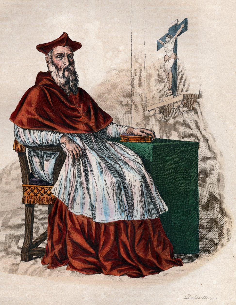 Portrett av Jean du Bellay (1492-1560), fransk kardinal og diplomat. av French School