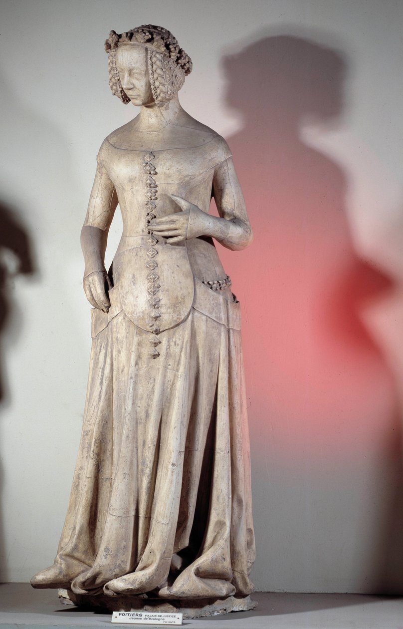 Portrett av Jeanne de Boulogne, kone til hertugen av Berry (1340-1416) Skulptur fra 1385 fra Justispalasset i Poitiers. Paris, Museum of Monuments engelsk av French School