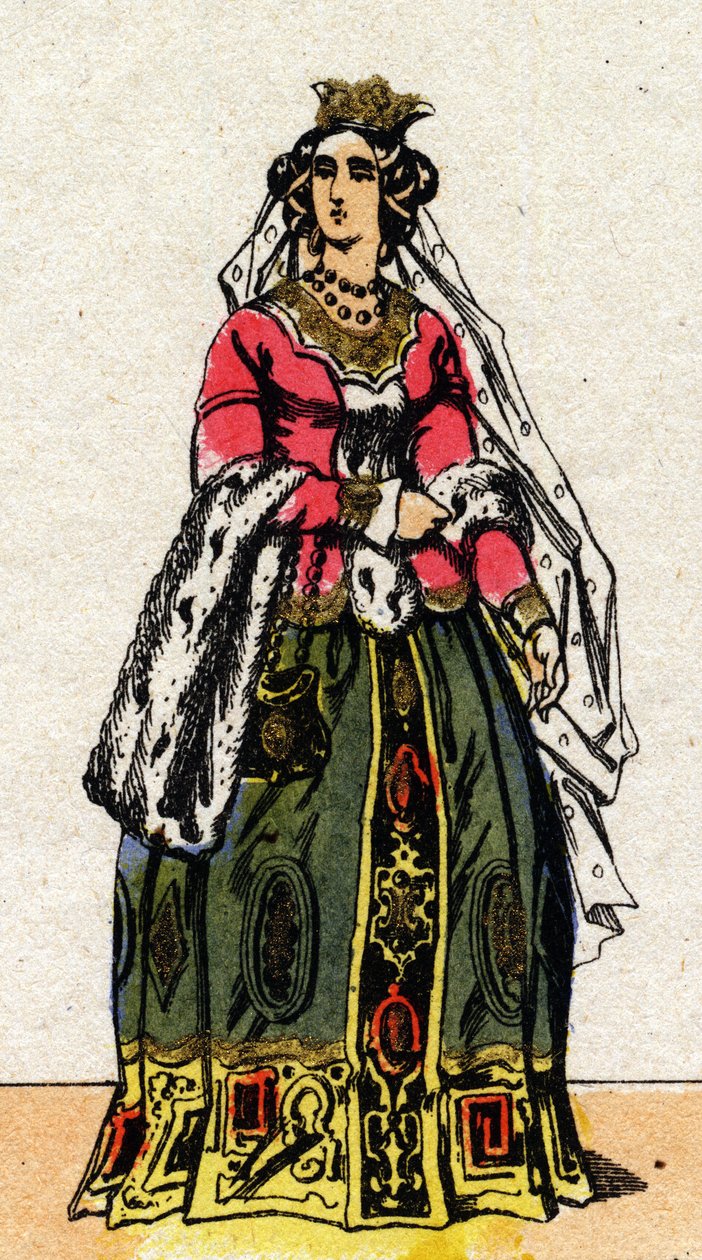Portrait of Jeanne de Bourbon (1337-1378), wife of Charles V of France. av French School