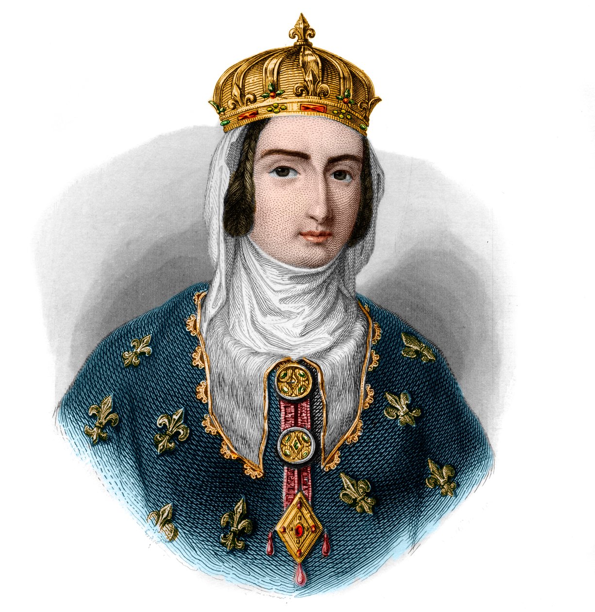 Portrett av Jeanne I av Navarra (1273-1305) dronning av Navarra og dronningkonsort av Frankrike. av French School
