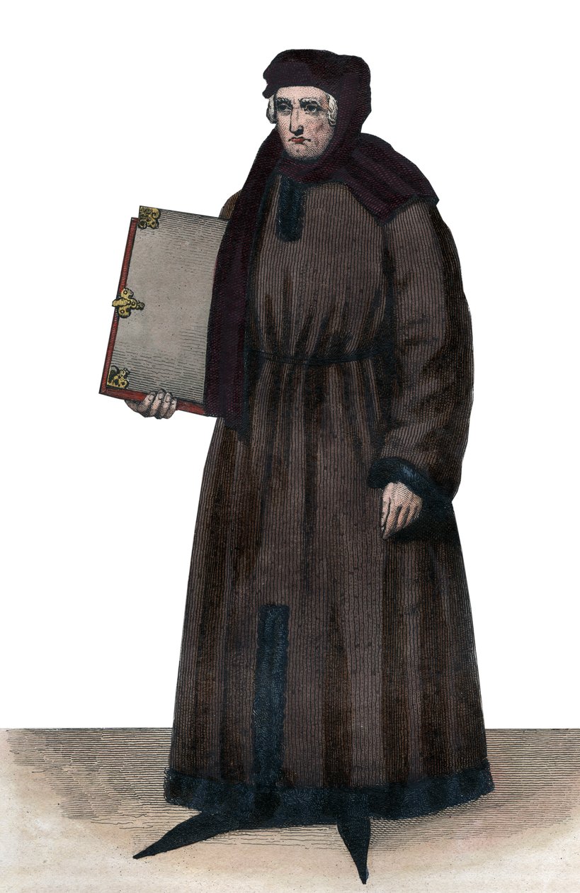 Portrett av John Froissart (1337-1404), franske kronikere fra middelalderens Frankrike. av French School