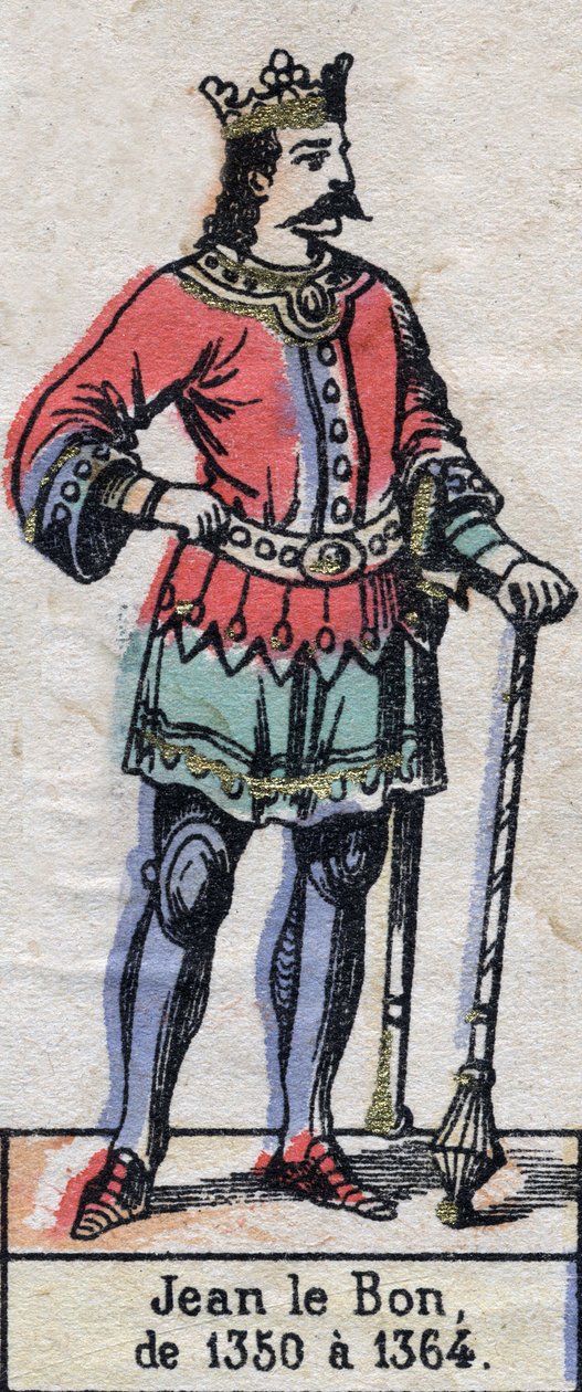 Portrett av Johannes II av Frankrike, kjent som Johannes den gode (1319-1364) (kapeternes dynasti). Illustrasjon sent på 1800-tallet. av French School