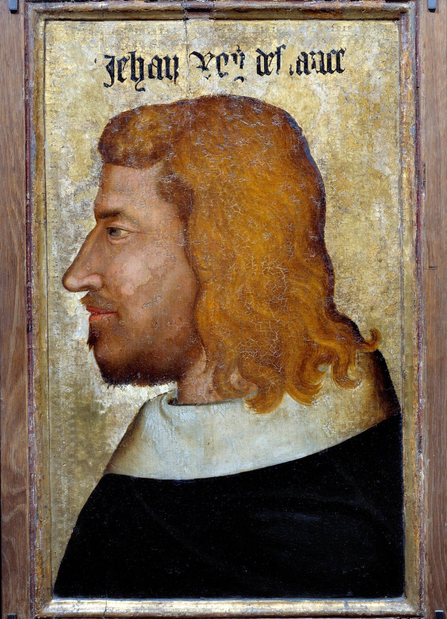 Portrett av Johannes II den gode (1319-1364), konge av Frankrike, maleri av den franske skolen. 1300-tallet. Dim. 0,6x0,4 m. - Portrett av Johannes II den gode (1319-1364), konge av Frankrike. Maleri av den franske skolen. 1300-tallet. 0,6 x 0,4 m. Louvre- av French School