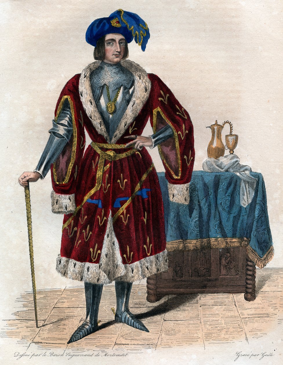 Portrett av John of Orleans, greve av Dunois (Bastard of Orleans) (1402-1468). av French School