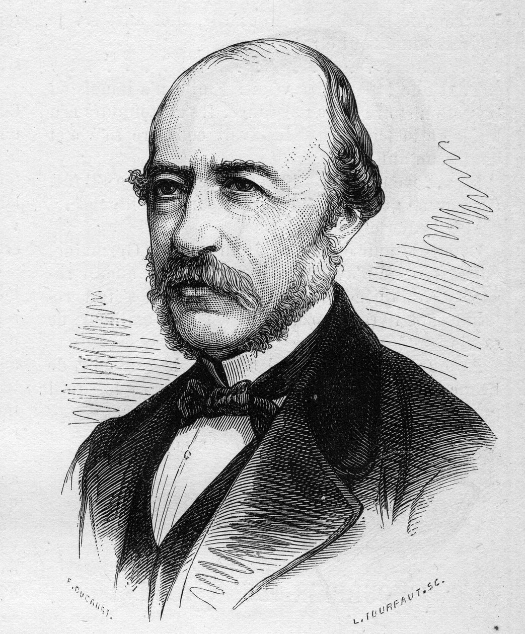 Portrait of Joseph Autran (1813-1877), French poet. Engraving in “” Le Monde Illustré”” n°1040 of 17 March 1877. av French School