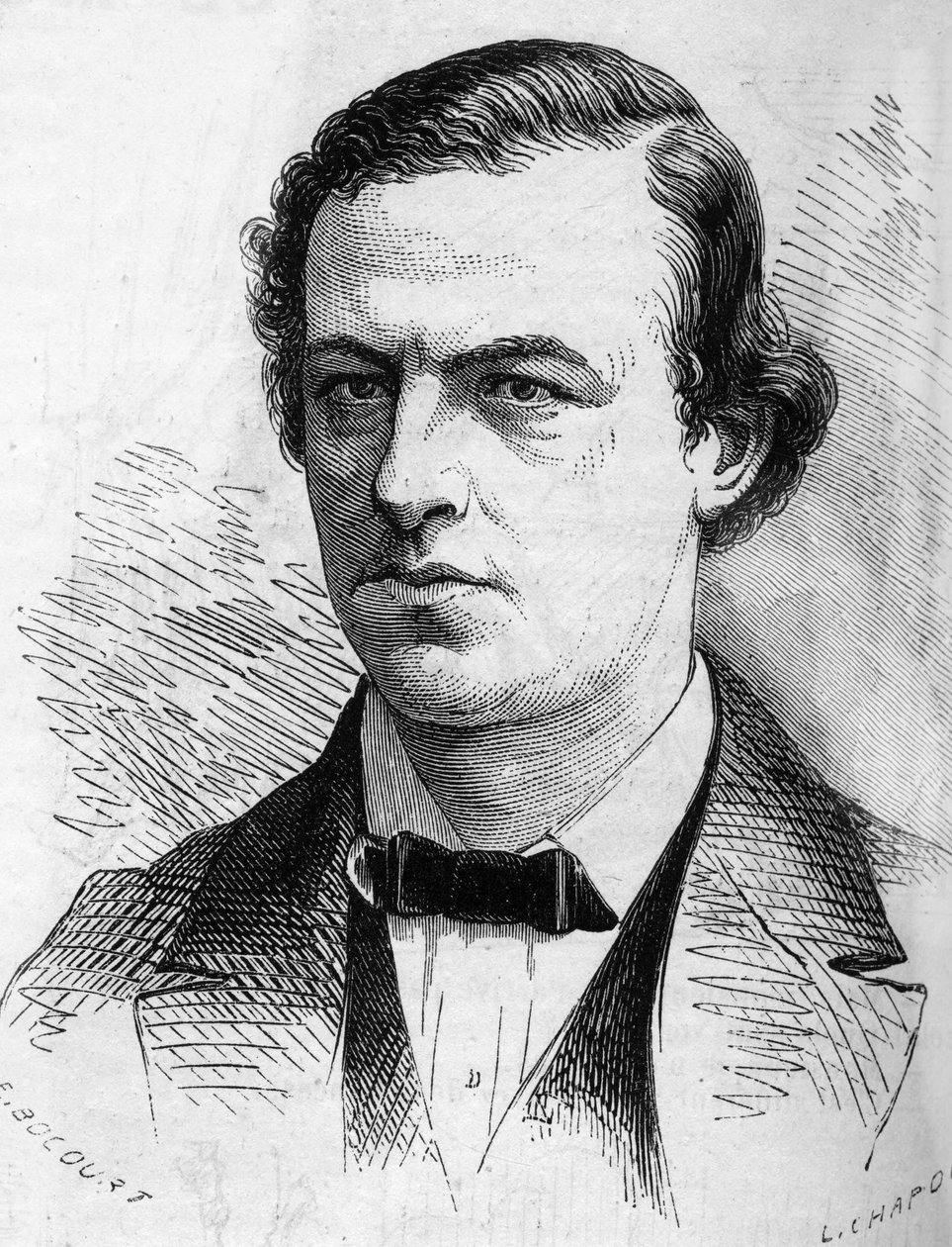 Portrett av Joseph Joachim (1831-1907), ungarsk fiolinist. Gravering i "" The Illustrated World"" nr. 516 av 2. mars av French School