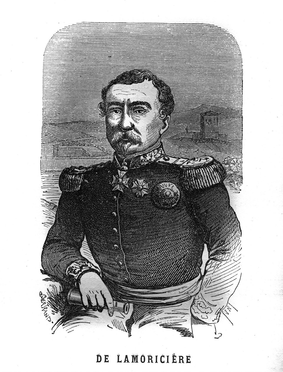 Portrait of Joseph Vantini, dit Youssouf (1808-1866), French general. Engraving in “Les Illustrations De L