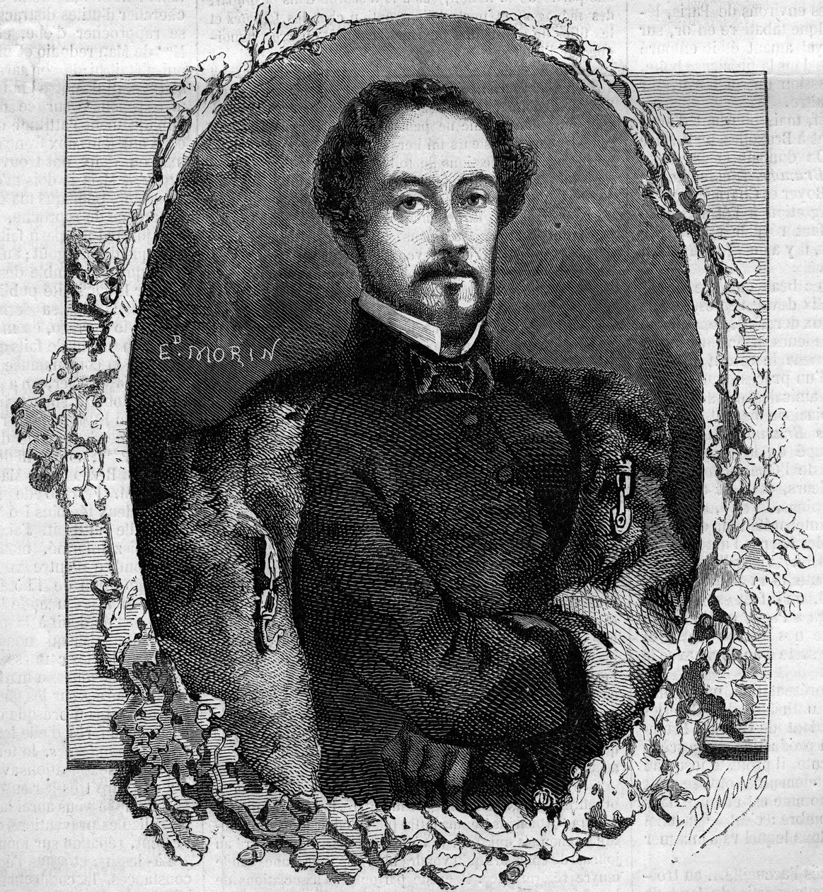 Portrett av Juan Prim y Prats, greve av Reuss (1814-1870), spansk general og politiker. Gravering i "" Le Monde Illustré"" nr. 151 av 3. mai 1860. av French School