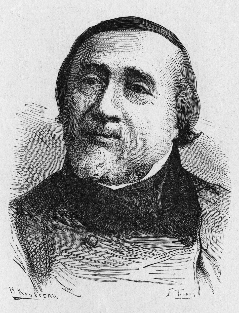 Portrett av Jules Francois Dupuis Delcourt (1802-1864) (Jules-Francois Dupuis-Delcourt), fransk aeronaut - i "Album de la Science; berømte vitenskapsmenn; Store funn"""" 1896. av French School