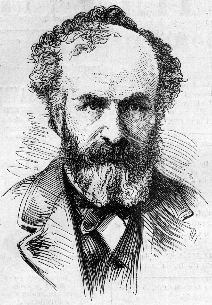 Portrait of Jules Jansenn (1824-1907), French astronomer, a method of observing solar protuberances. Engraving in “” Le Monde Illustré”” n°911 of September 26 av French School