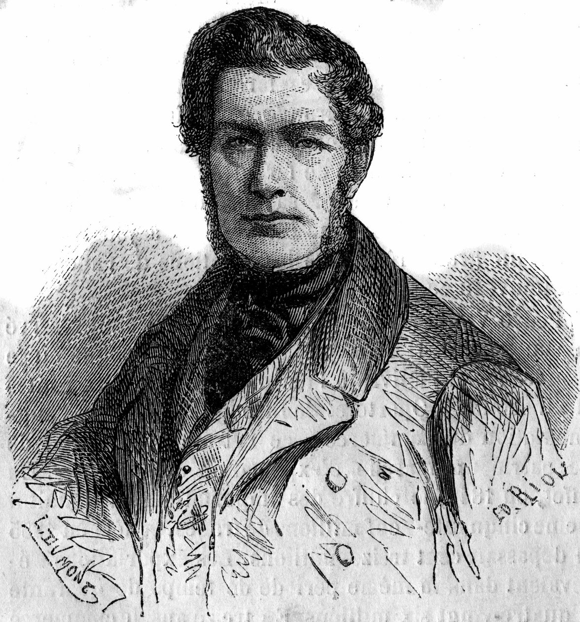 Portrett av Jules Louis Philippe Coignet (1798-1860), fransk maler. Gravering i "" Le Monde Illustré"" nr. 158 av 21. april 1860. av French School